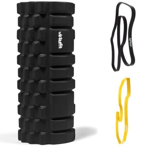 Gummiband och foam roller i paket